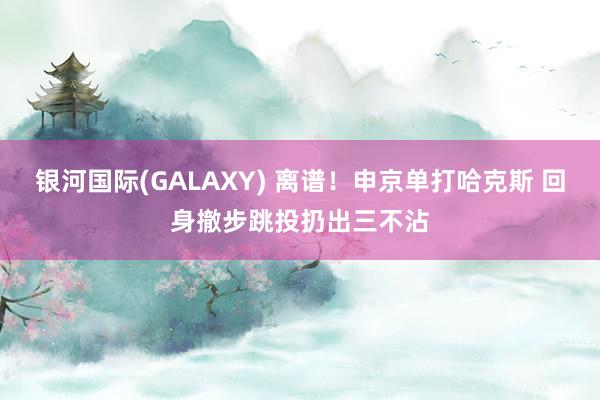银河国际(GALAXY) 离谱！申京单打哈克斯 回身撤步跳投扔出三不沾