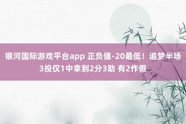 银河国际游戏平台app 正负值-20最低！追梦半场3投仅1中拿到2分3助 有2作假