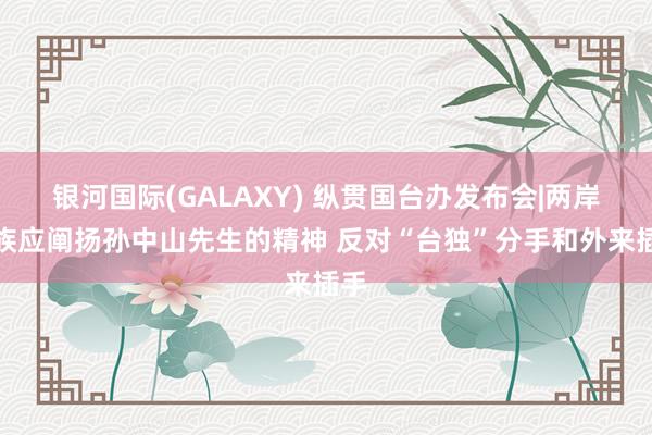 银河国际(GALAXY) 纵贯国台办发布会|两岸本族应阐扬孙中山先生的精神 反对“台独”分手和外来插手