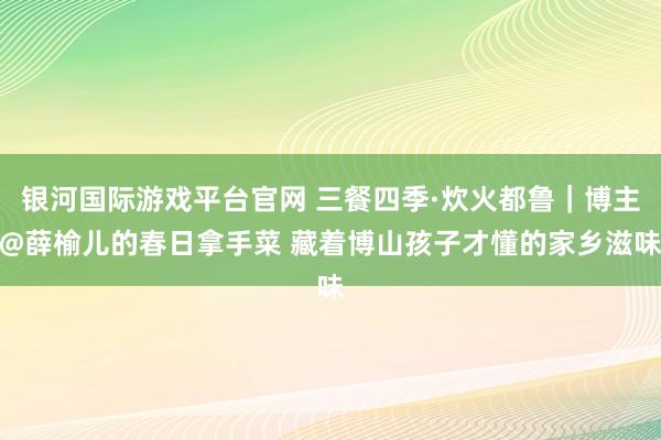 银河国际游戏平台官网 三餐四季·炊火都鲁｜博主@薛榆儿的春日拿手菜 藏着博山孩子才懂的家乡滋味