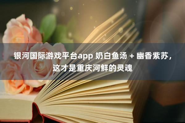 银河国际游戏平台app 奶白鱼汤 + 幽香紫苏，这才是重庆河鲜的灵魂