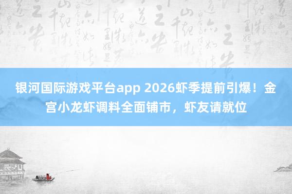 银河国际游戏平台app 2026虾季提前引爆！金宫小龙虾调料全面铺市，虾友请就位