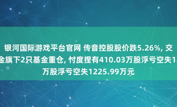 银河国际游戏平台官网 传音控股股价跌5.26%， 交银施罗德基金旗下2只基金重仓， 忖度捏有410.03万股浮亏空失1225.99万元