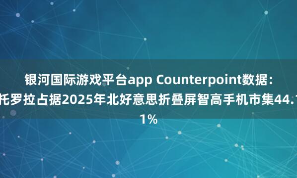 银河国际游戏平台app Counterpoint数据：摩托罗拉占据2025年北好意思折叠屏智高手机市集44.1%