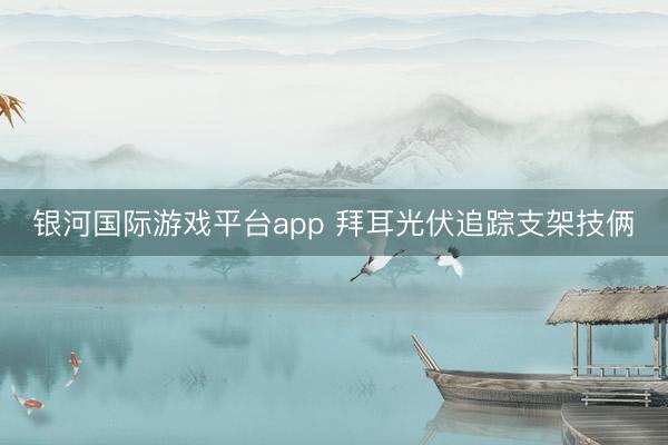 银河国际游戏平台app 拜耳光伏追踪支架技俩