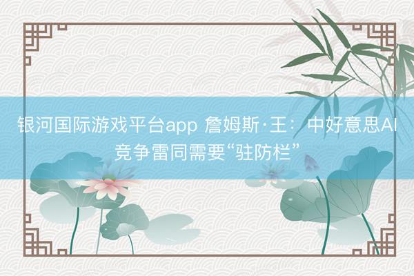 银河国际游戏平台app 詹姆斯·王：中好意思AI竞争雷同需要“驻防栏”