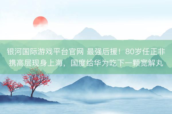 银河国际游戏平台官网 最强后援！80岁任正非携高层现身上海，国度给华为吃下一颗宽解丸