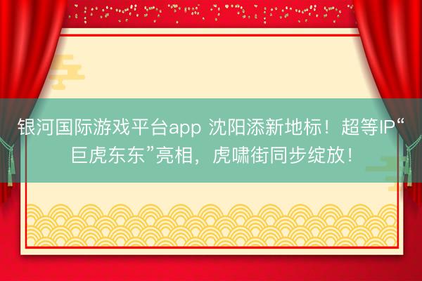 银河国际游戏平台app 沈阳添新地标！超等IP“巨虎东东”亮相，虎啸街同步绽放！