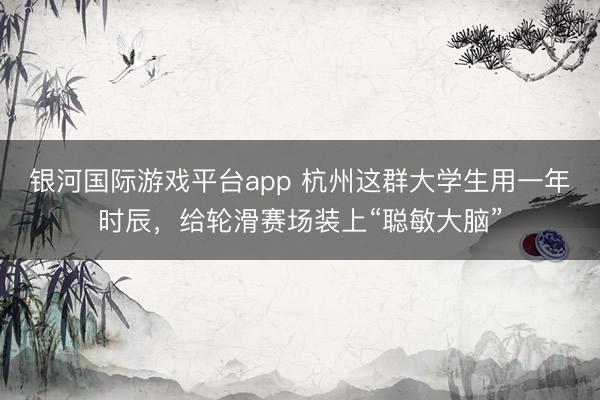 银河国际游戏平台app 杭州这群大学生用一年时辰，给轮滑赛场装上“聪敏大脑”