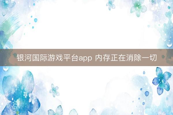 银河国际游戏平台app 内存正在消除一切