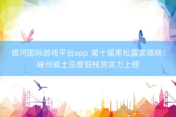 银河国际游戏平台app 第十届黑松露奖揭晓！崃州威士忌度假栈房实力上榜