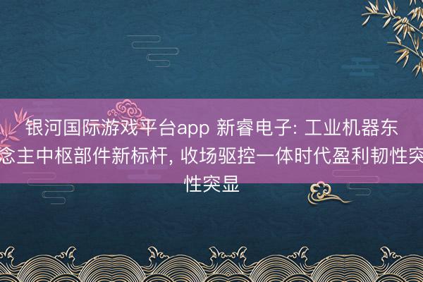银河国际游戏平台app 新睿电子: 工业机器东说念主中枢部件新标杆， 收场驱控一体时代盈利韧性突显