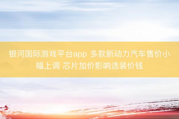 银河国际游戏平台app 多款新动力汽车售价小幅上调 芯片加价影响选装价钱