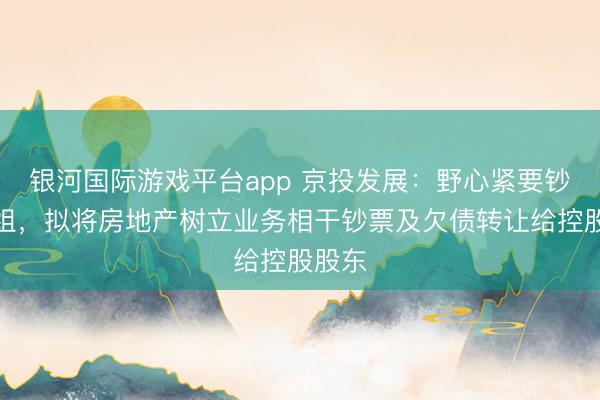 银河国际游戏平台app 京投发展：野心紧要钞票重