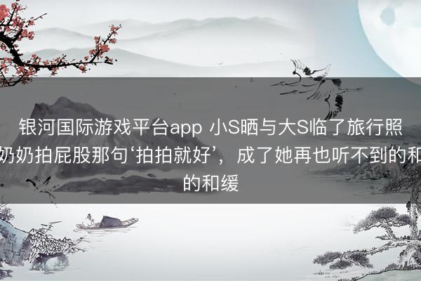 银河国际游戏平台app 小S晒与大S临了旅行照：奶奶拍屁股那句‘拍拍就好’，成了她再也听不到的和缓